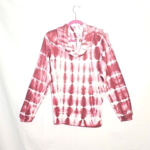 Anthropology top, hoodie, medium, pink, tie dye.